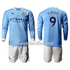 Manchester City Gabriel Jesus 9 Kinder Heim Trikotsatz 2020/21 Langarm (+ Kurze Hosen)